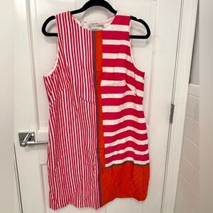 Maggy London Pink and Orange Striped Dress
